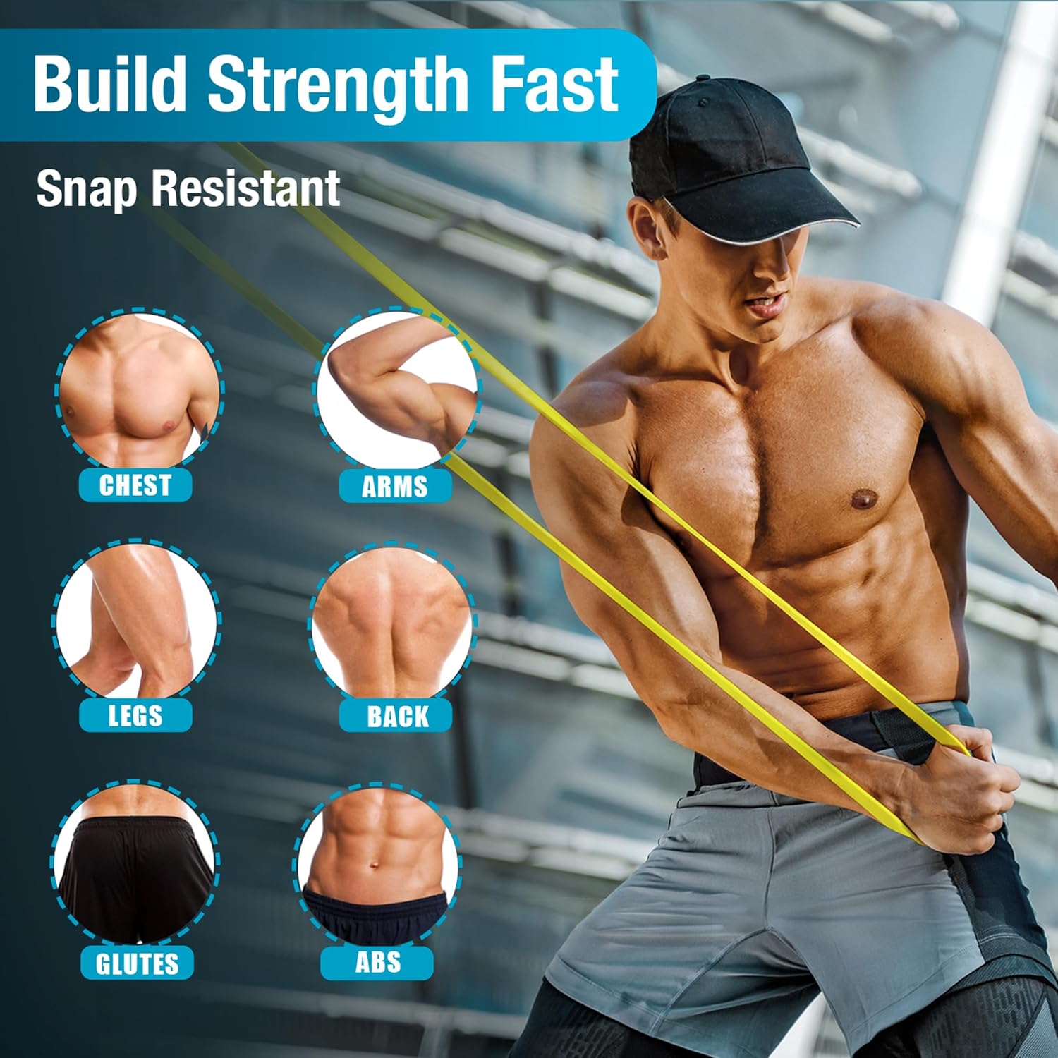 Beenax Resistance Bands Pull Up Assist Bands Set - Thick, Heavy Different Levels Workout Exercise Bands for CrossFit, Powerlifting, Muscle and Strength Training, Stretching, Mobility, Yoga - Men Women