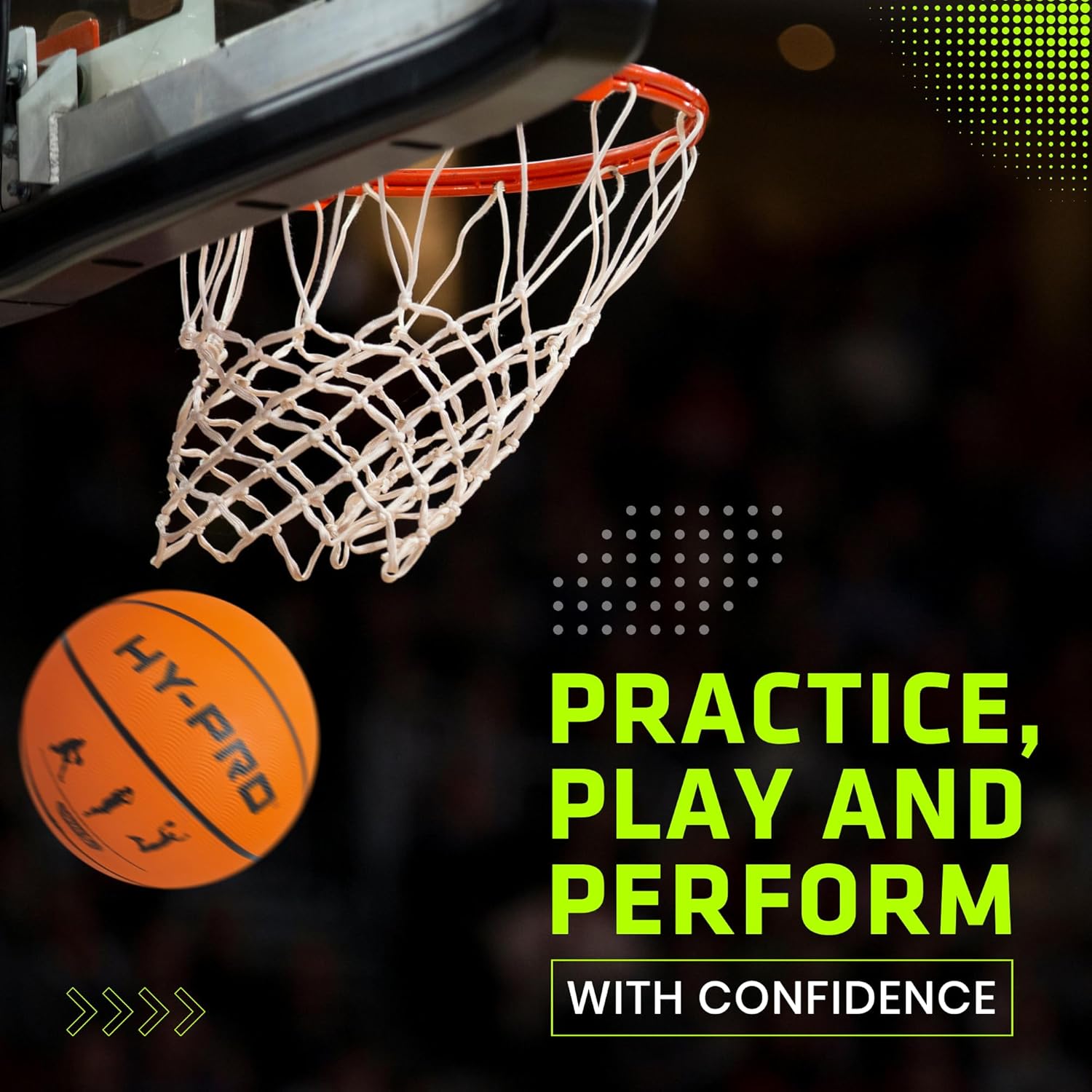 Hy-Pro Basketball Size 5 – Basketball Ball with Durable Rubber Compound, High Bounce, Pimpled Grip for Enhanced Control, Recreational Ball for Home and Court Play, Outdoor Indoor Basket Ball