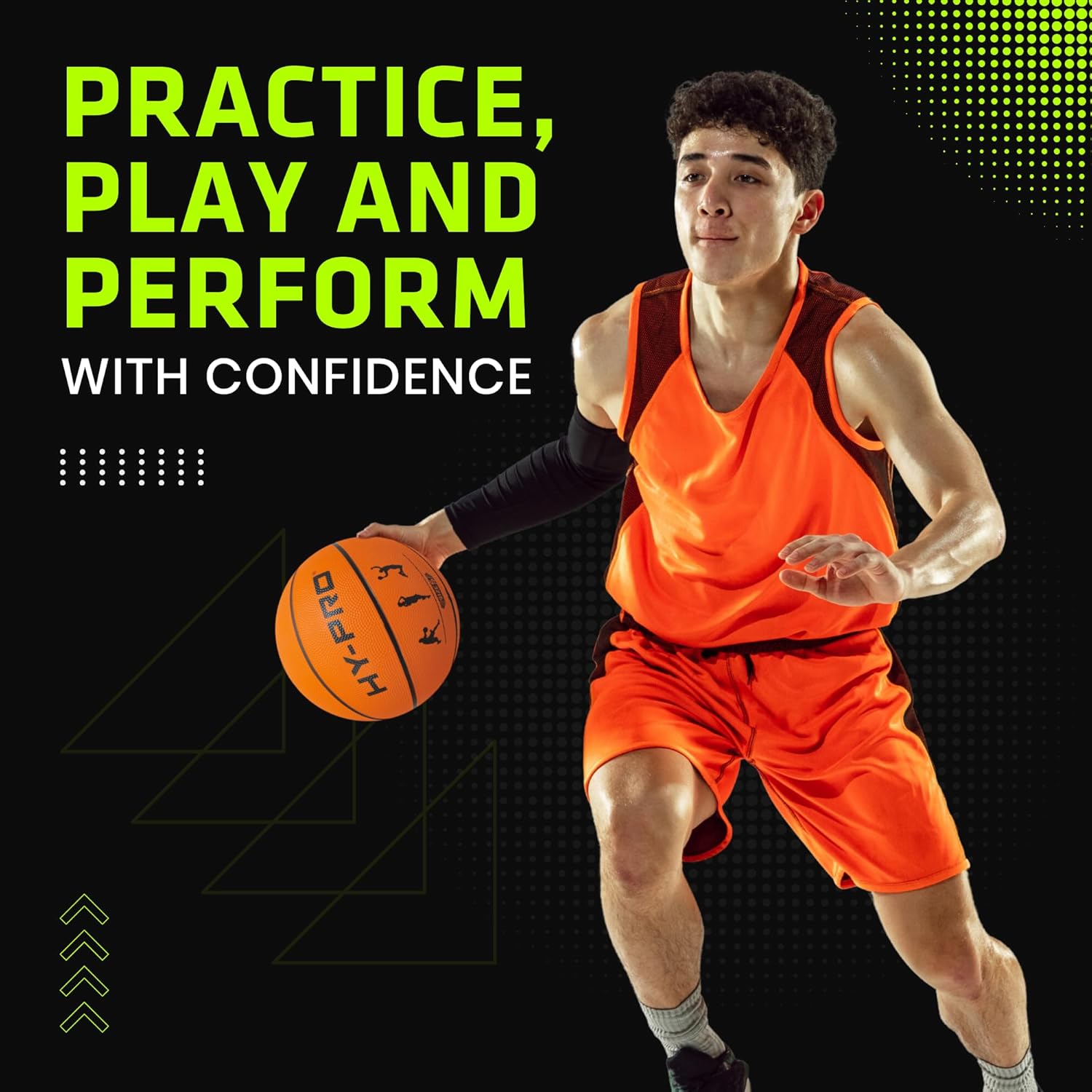 Hy-Pro Basketball Size 5 – Basketball Ball with Durable Rubber Compound, High Bounce, Pimpled Grip for Enhanced Control, Recreational Ball for Home and Court Play, Outdoor Indoor Basket Ball