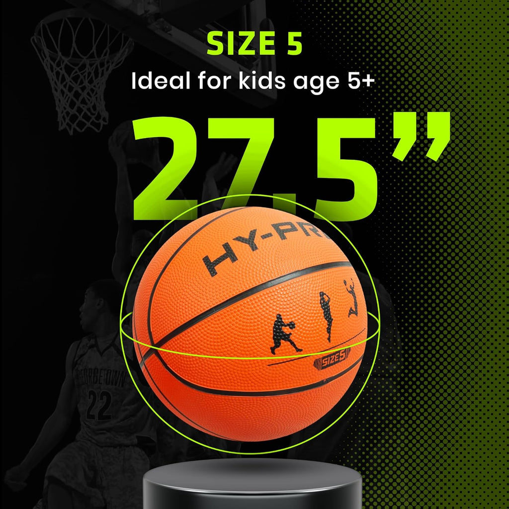 Hy-Pro Basketball Size 5 – Basketball Ball with Durable Rubber Compound, High Bounce, Pimpled Grip for Enhanced Control, Recreational Ball for Home and Court Play, Outdoor Indoor Basket Ball