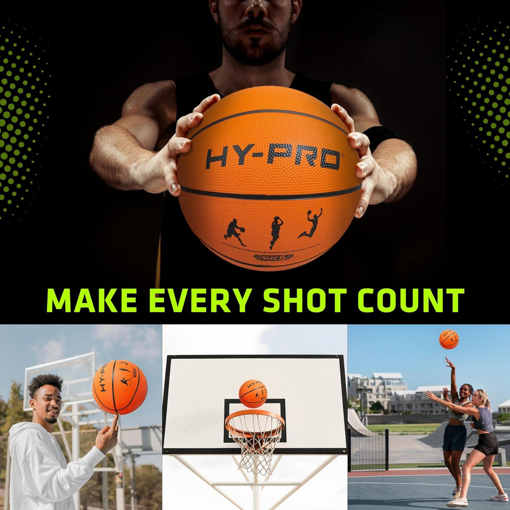 Hy-Pro Basketball Size 5 – Basketball Ball with Durable Rubber Compound, High Bounce, Pimpled Grip for Enhanced Control, Recreational Ball for Home and Court Play, Outdoor Indoor Basket Ball