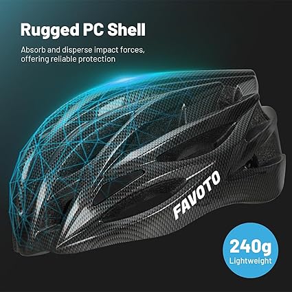 Favoto Bike Helmet Bicycle Helmet Lightweight Cycle Helmet for Adult Men Women Cycling Road Mountain Bike MTB Helmet Safety Protection Adjustable Size