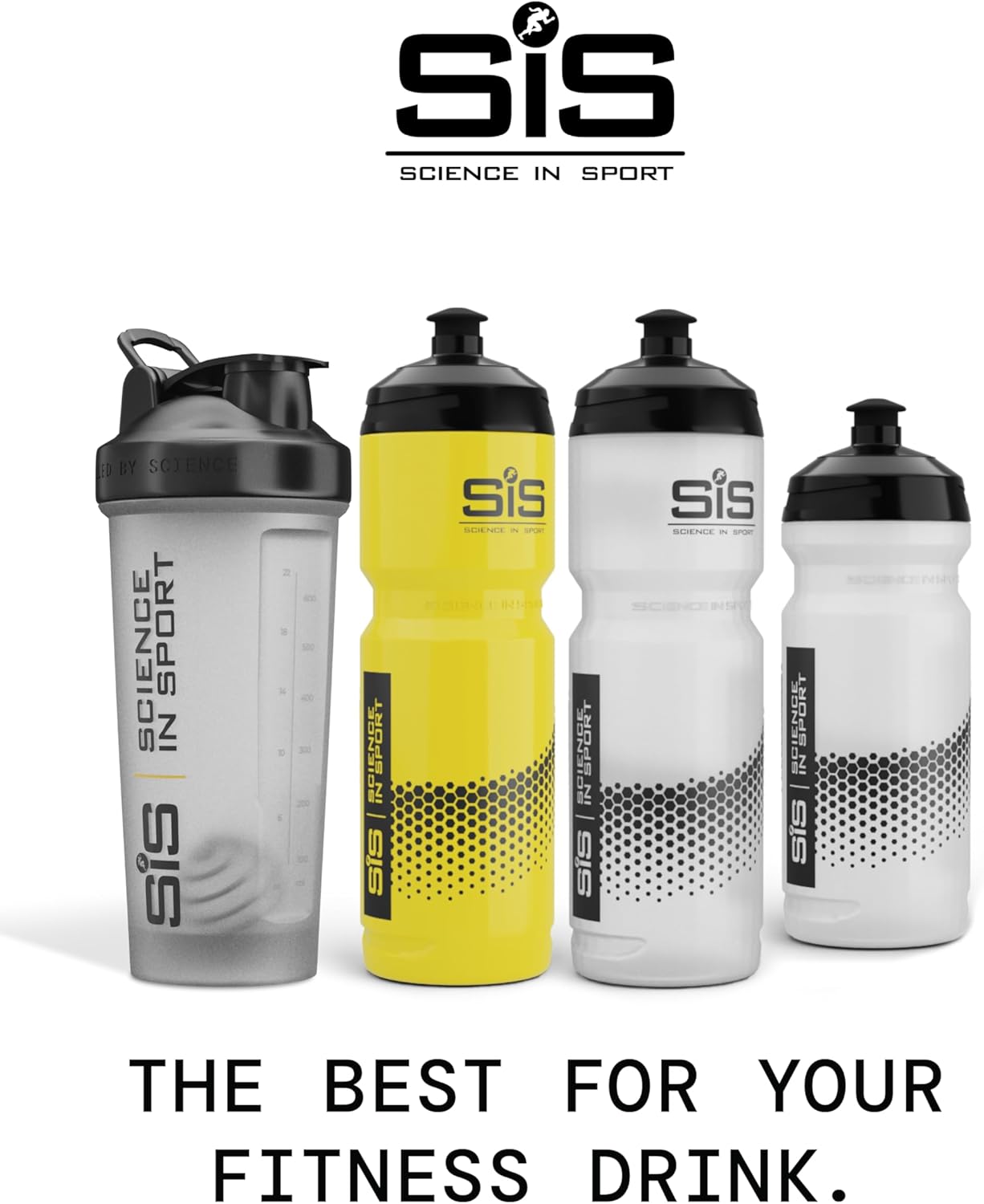 Science in Sport SIS Yellow Sports Water Bottle, Plastic Water Bottle, Black Logo, Yellow Colour, 800 ml [Design may vary]
