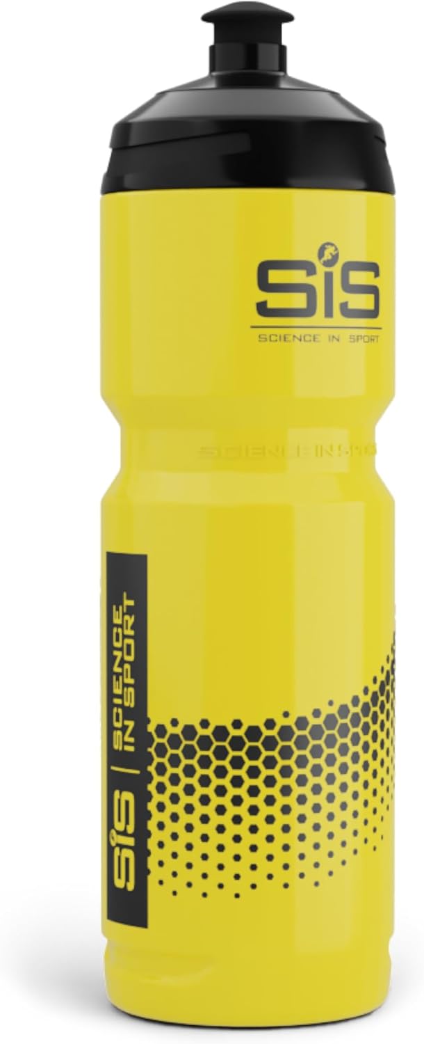 Science in Sport SIS Yellow Sports Water Bottle, Plastic Water Bottle, Black Logo, Yellow Colour, 800 ml [Design may vary]