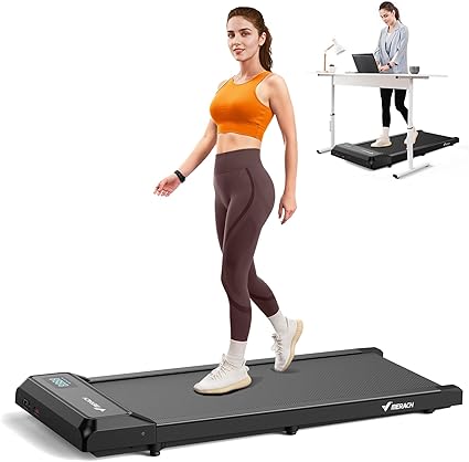 MERACH Walking Pad Treadmill for Home, Under Desk Treadmill with 0%-5% Incline, Space-Saving Design, Remote Control & App, One-Piece Molded, 265 lbs Capacity, Walking Machine for Home