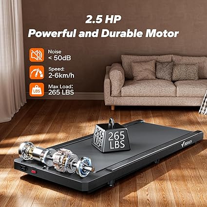 MERACH Walking Pad Treadmill for Home, Under Desk Treadmill with 0%-5% Incline, Space-Saving Design, Remote Control & App, One-Piece Molded, 265 lbs Capacity, Walking Machine for Home